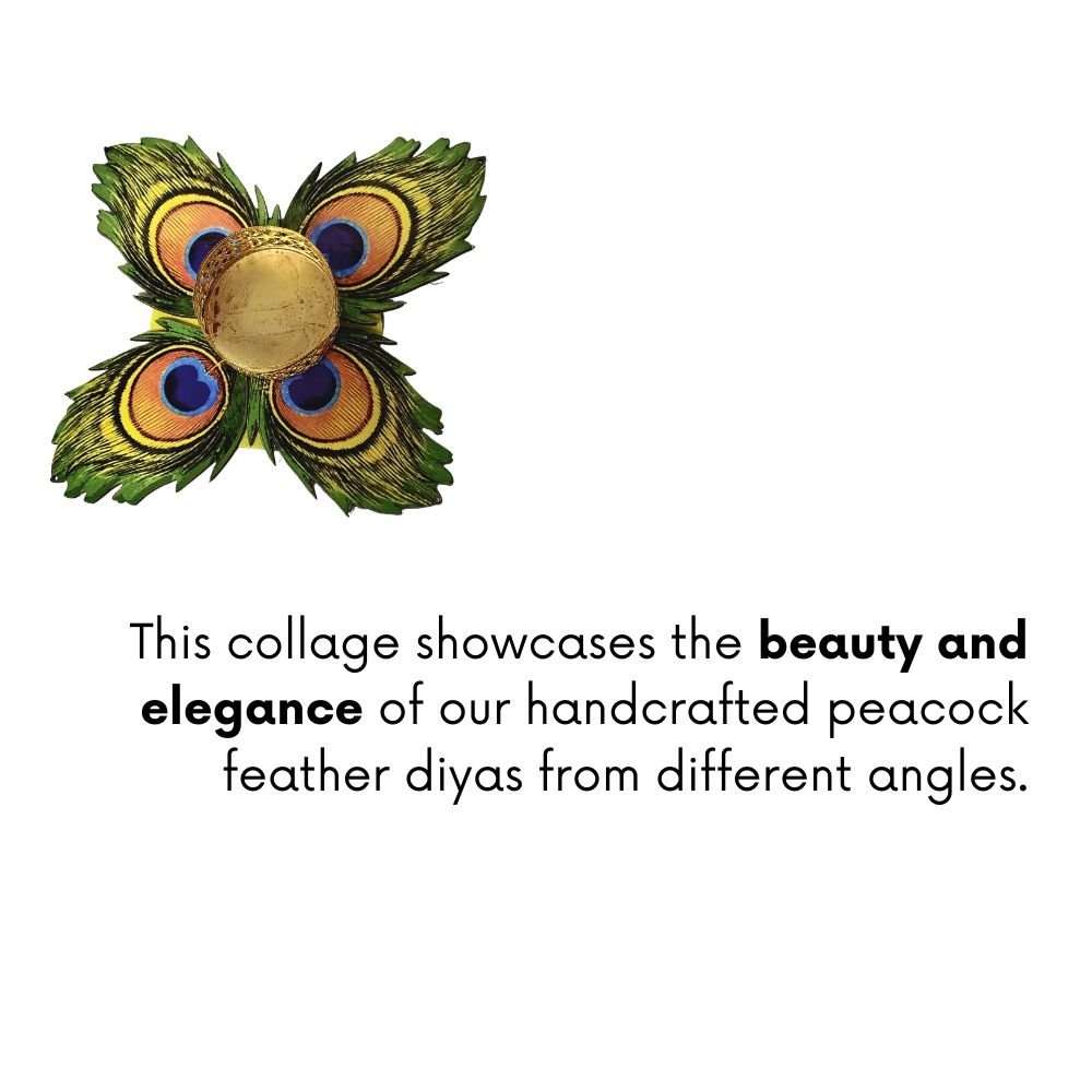 Peacock Radiance Tealight Holder Set Cow Dung Base Edition - Image 3