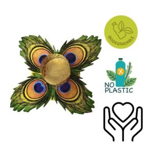 Peacock Radiance Tealight Holder Set Cow Dung Base Edition