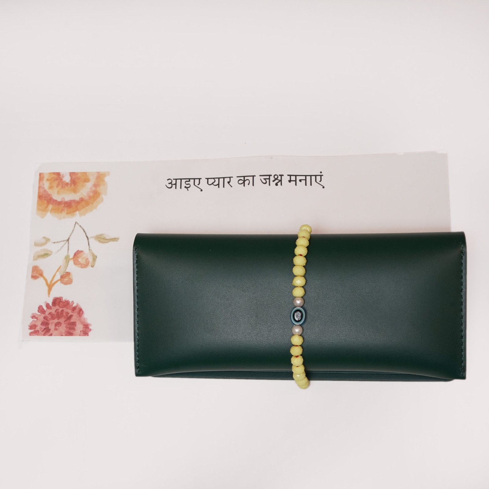 Yellow Evil Eye Rakhi - Image 5